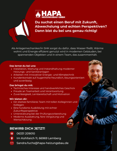 HAPA Heizungsbau Baustelle Handwerker Pfalz