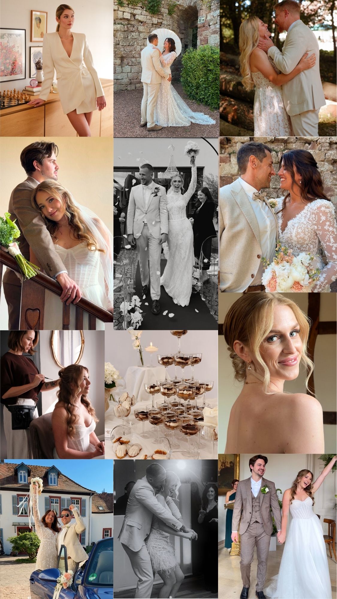 Collage Hochzeiten sosocial weddings, wedding content creator, Hochzeitsvideos, Rheinland-Pfalz, Saarland